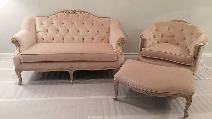 French Provincial Set Louis XV Style - Beige / Cream Color.